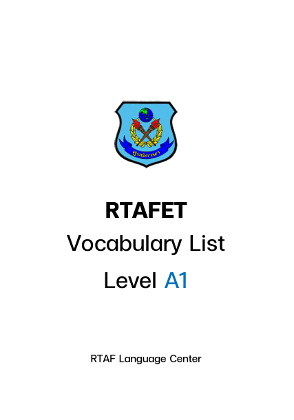 RTAFET Vocab list A1