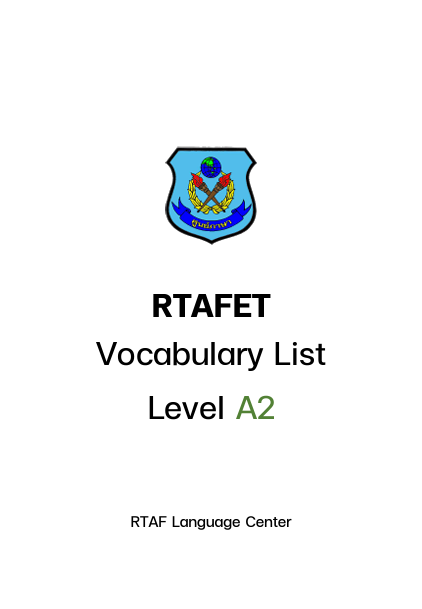 RTAFET Vocab list A1