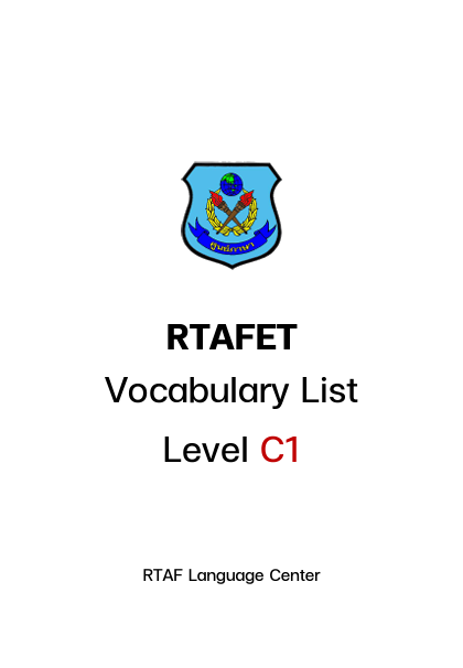 RTAFET Vocab list A1
